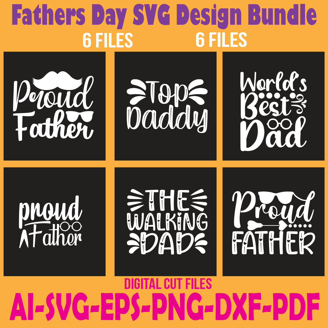 Fathers Day SVG Design Bundle cover image.