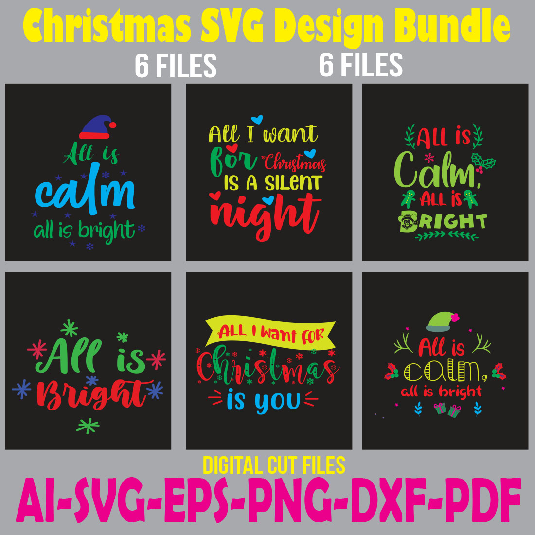 Christmas SVG Design Bundle cover image.