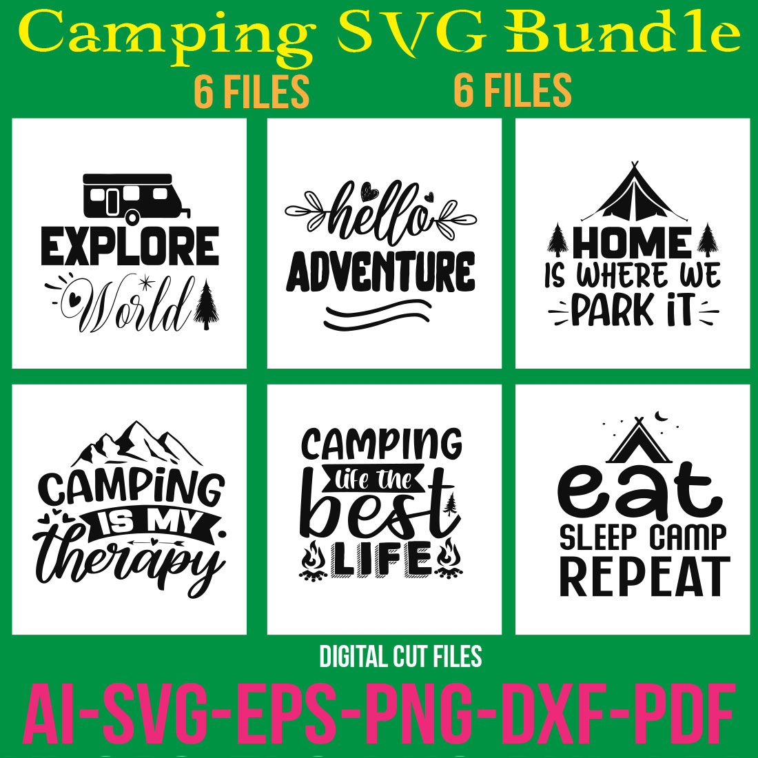 Camping SVG Bundle cover image.