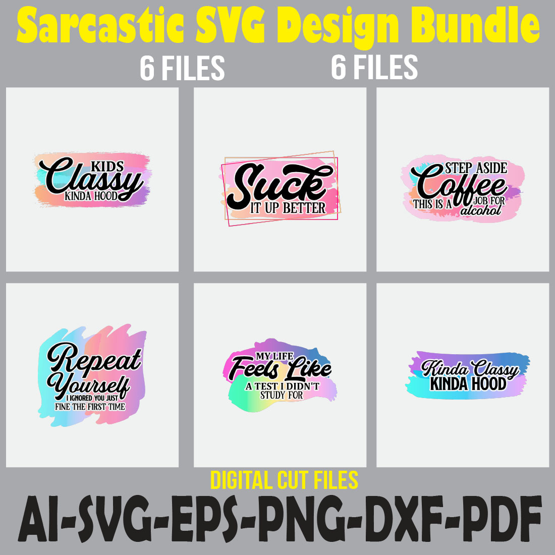 Sarcastic SVG Design Bundle cover image.