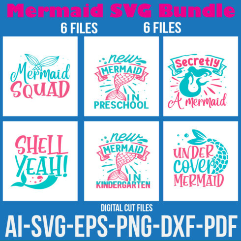Mermaid SVG Bundle cover image.