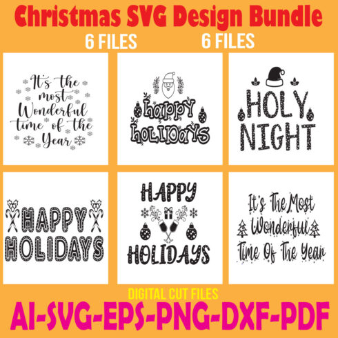 Christmas SVG Design Bundle cover image.