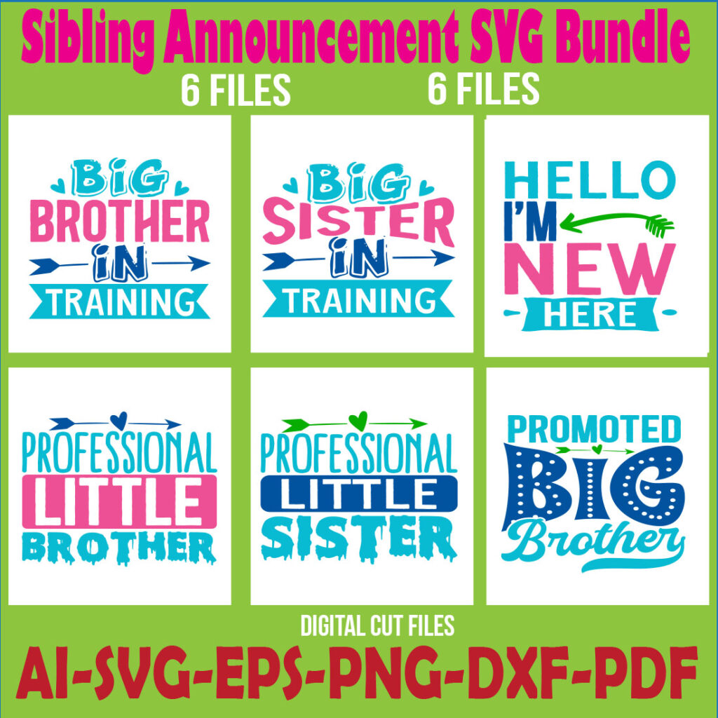 Sibling Announcement SVG Bundle - MasterBundles