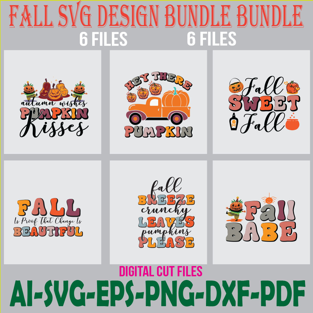 Fall SVG Design Bundle Bundle cover image.