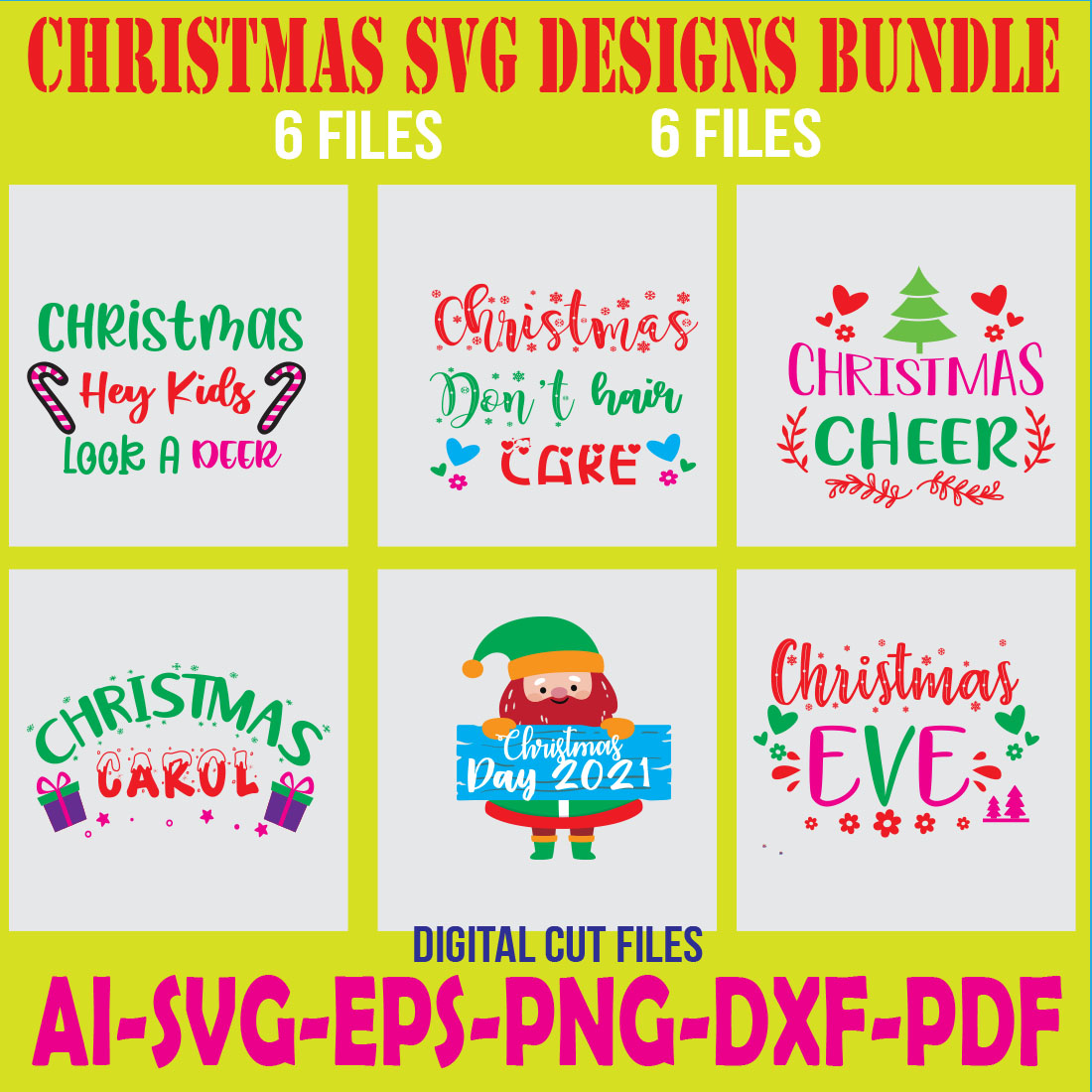 Christmas SVG Designs Bundle cover image.