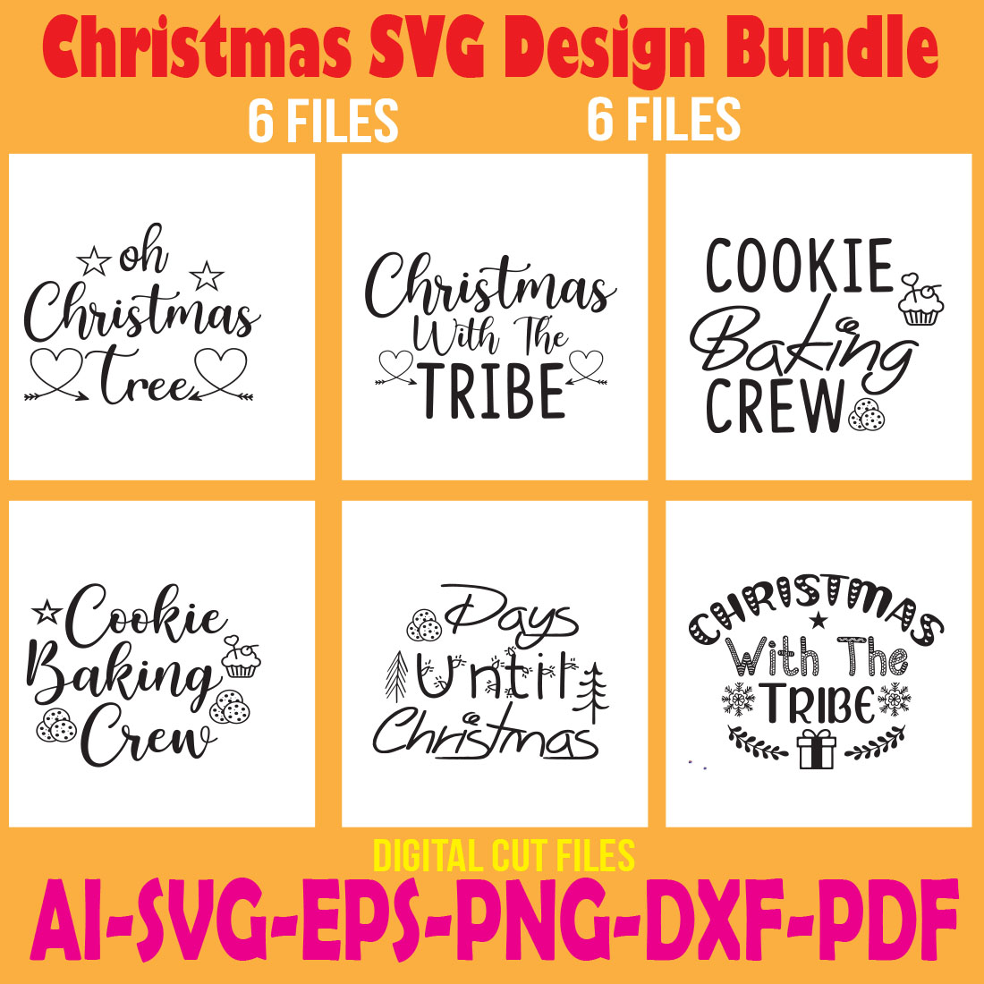 Christmas SVG Design Bundle cover image.