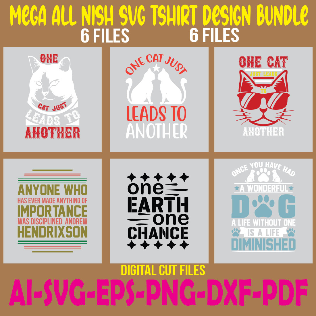 Mega All Nish SVG Tshirt Design Bundle cover image.