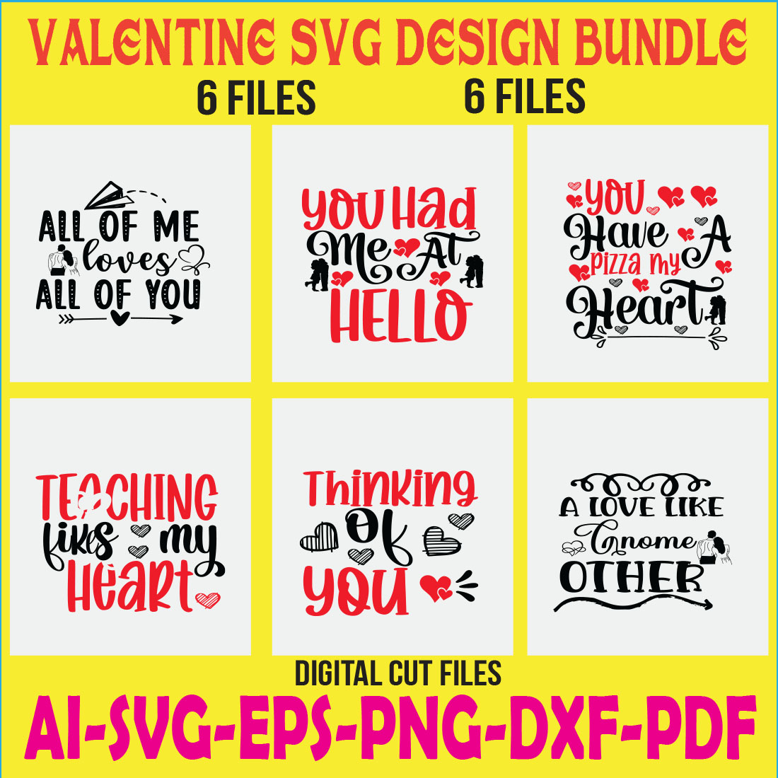 Valentine SVG Design Bundle cover image.