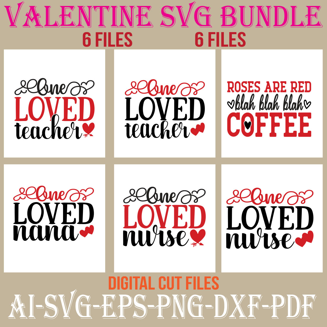 Valentine SVG Bundle cover image.