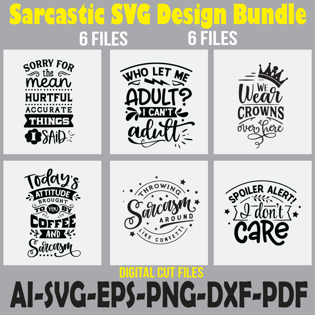 Sarcastic SVG Design Bundle cover image.