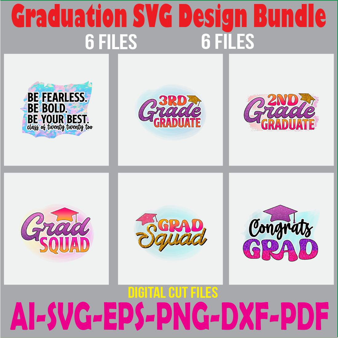 Graduation SVG Design Bundle cover image.