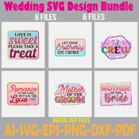 Wedding SVG Design Bundle cover image.