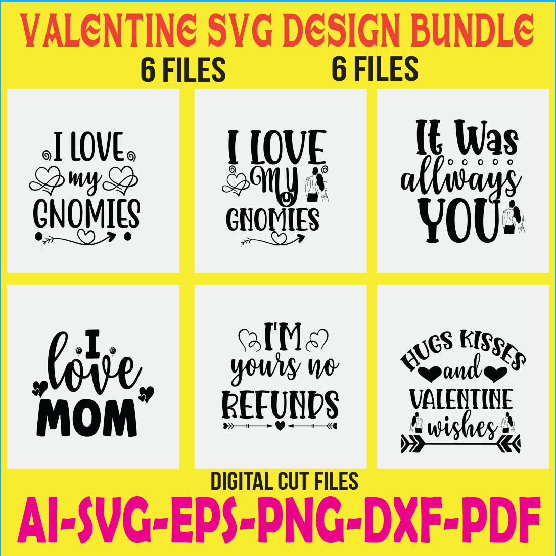 Valentine SVG Design Bundle cover image.