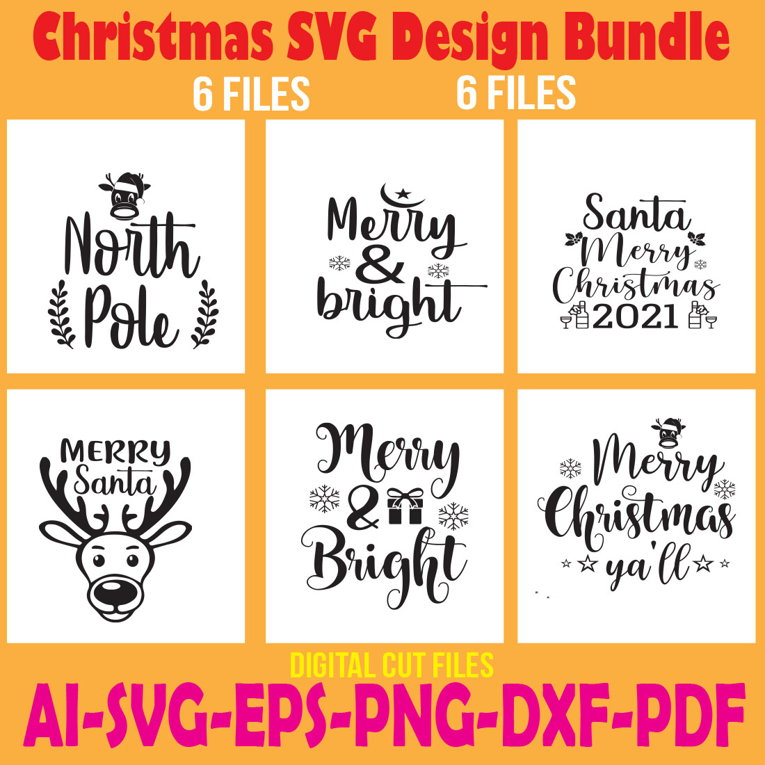 Christmas SVG Design Bundle cover image.