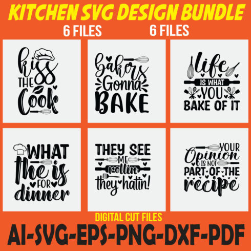 Kitchen Svg Design Bundle cover image.