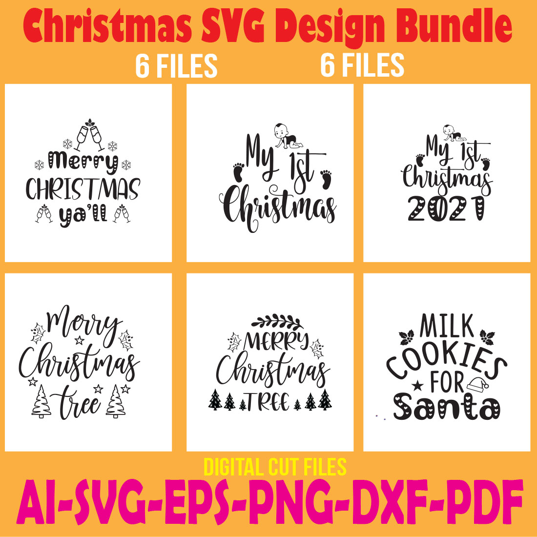 Christmas SVG Design Bundle cover image.