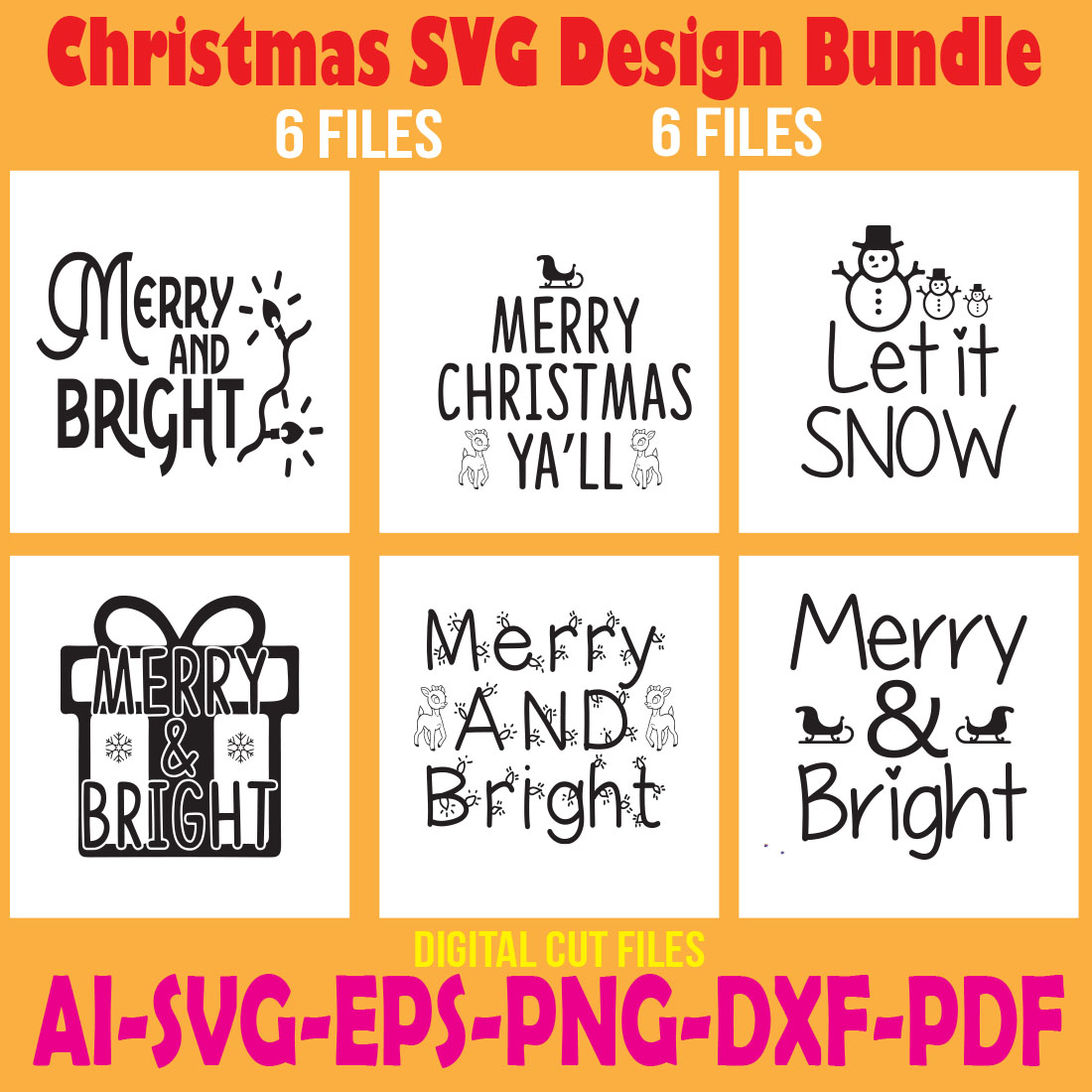 Christmas SVG Design Bundle cover image.