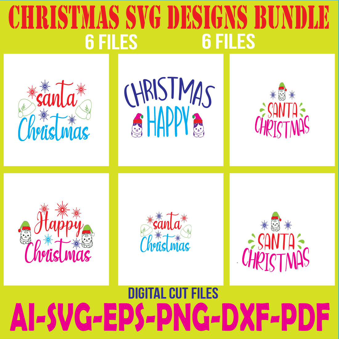 Christmas SVG Designs Bundle cover image.