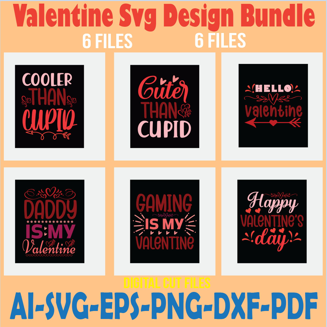 Valentine Svg Design Bundle cover image.