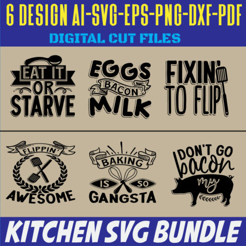 Kitchen SVG Bundle cover image.