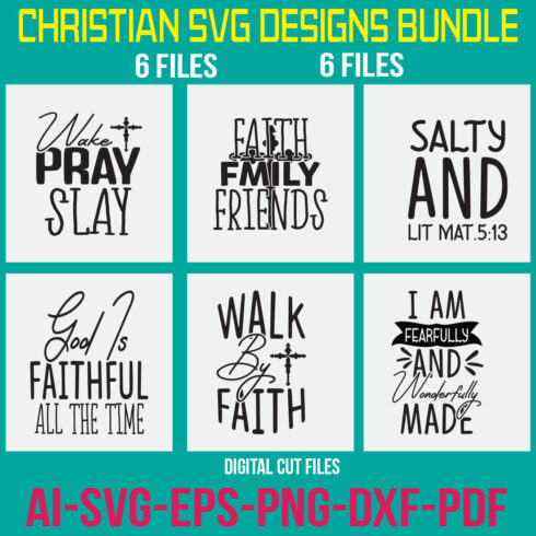 Christian Svg Designs Bundle cover image.