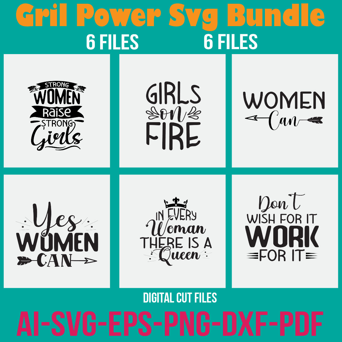 Gril Power Svg Bundle cover image.