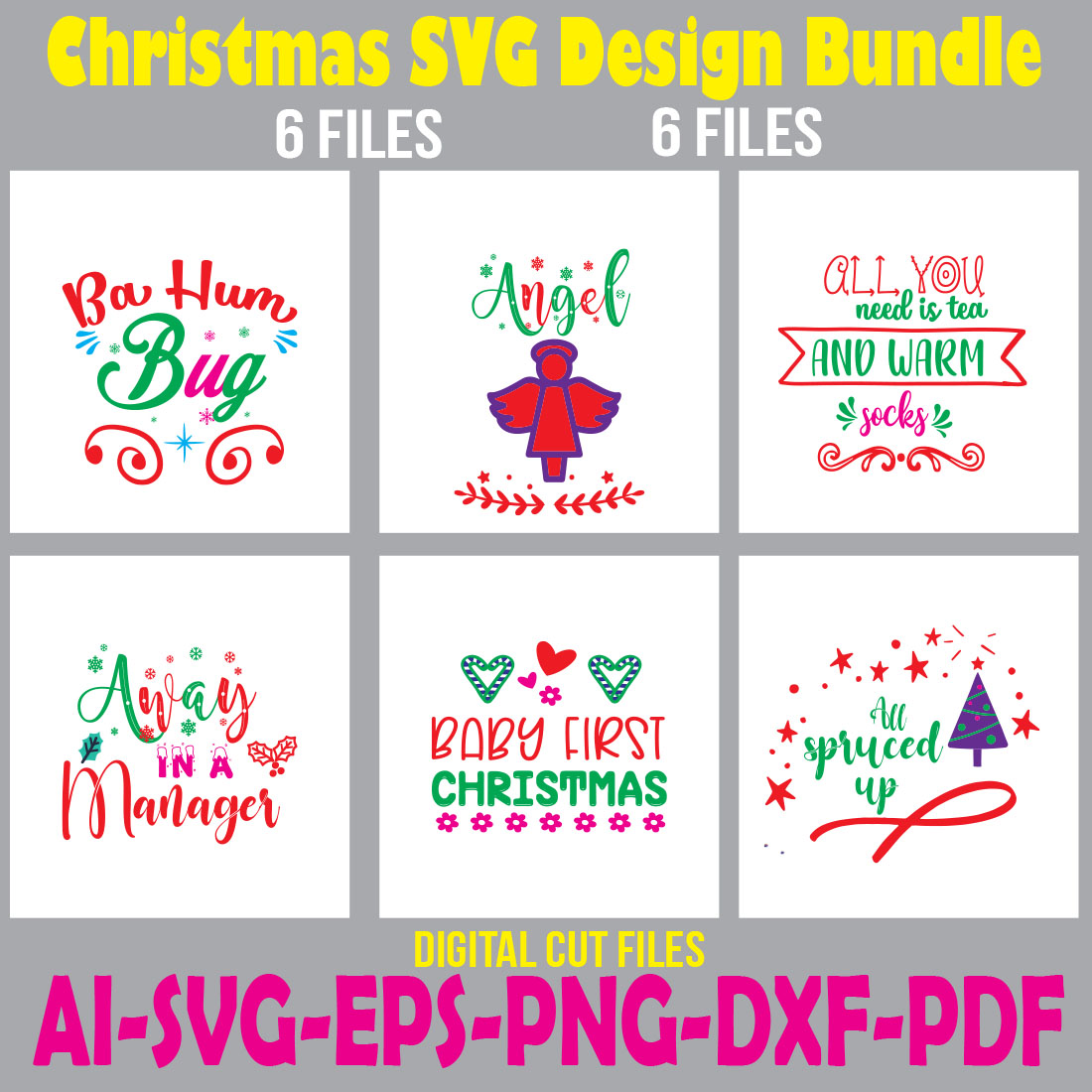 Christmas SVG Design Bundle cover image.