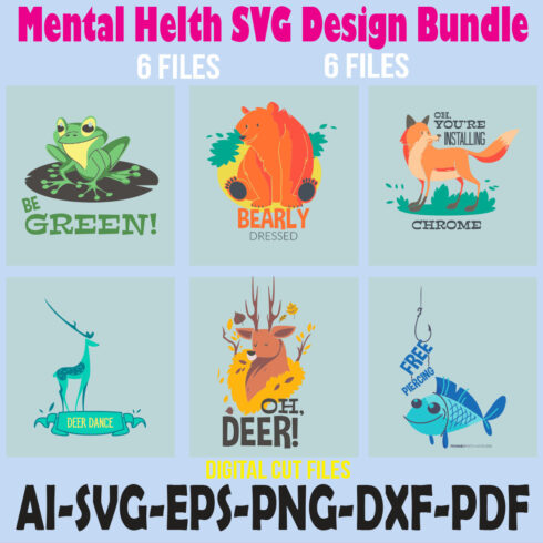 Mental Helth SVG Design Bundle cover image.