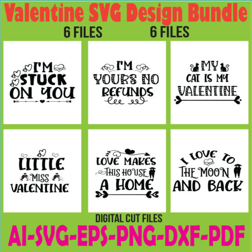 Valentine SVG Design Bundle cover image.