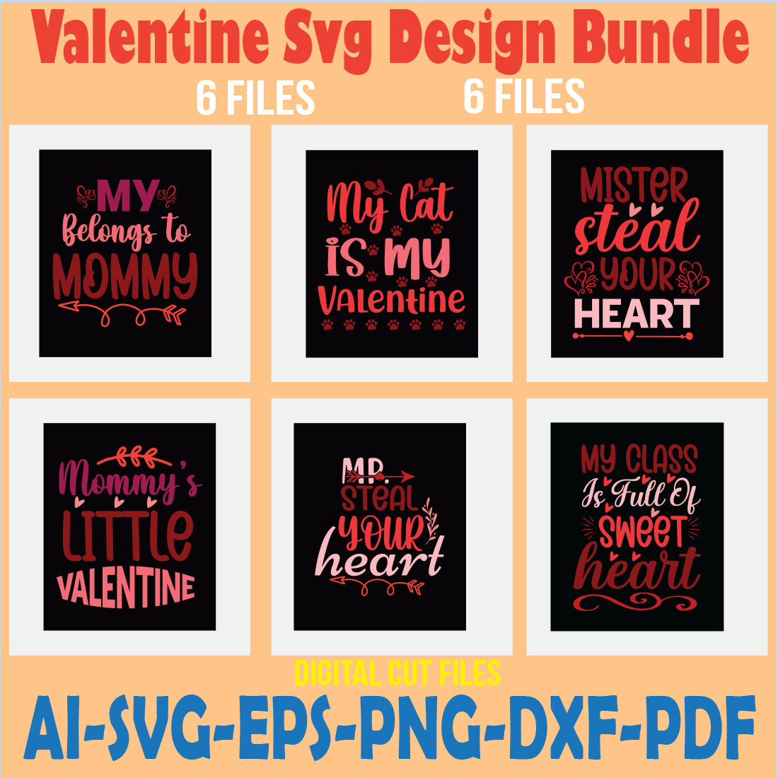 Valentine Svg Design Bundle cover image.