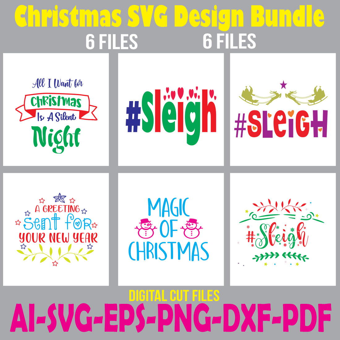 Christmas SVG Design Bundle cover image.