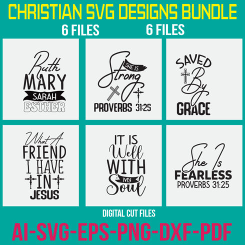 Christian Svg Designs Bundle cover image.