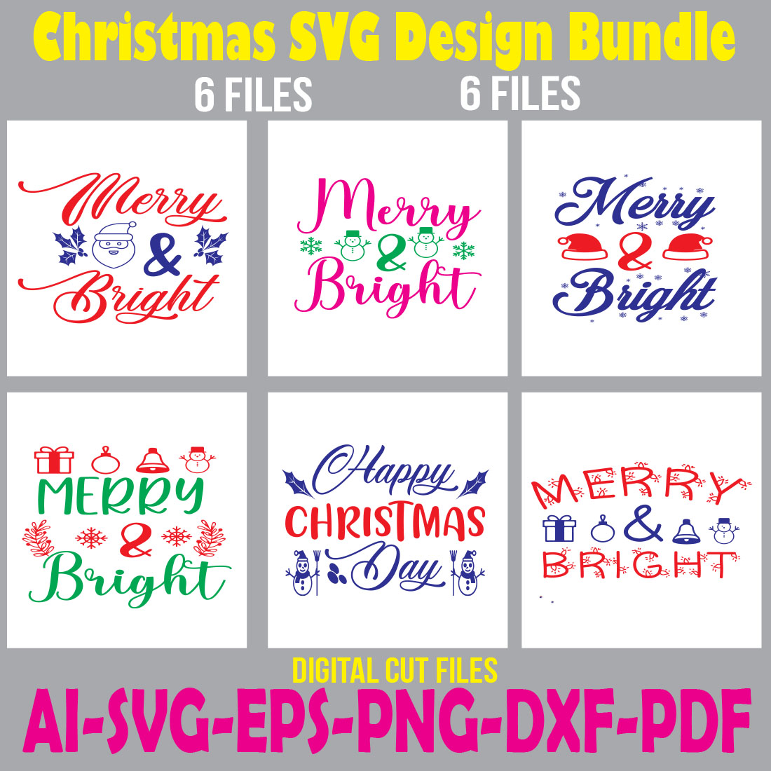 Christmas SVG Design Bundle cover image.