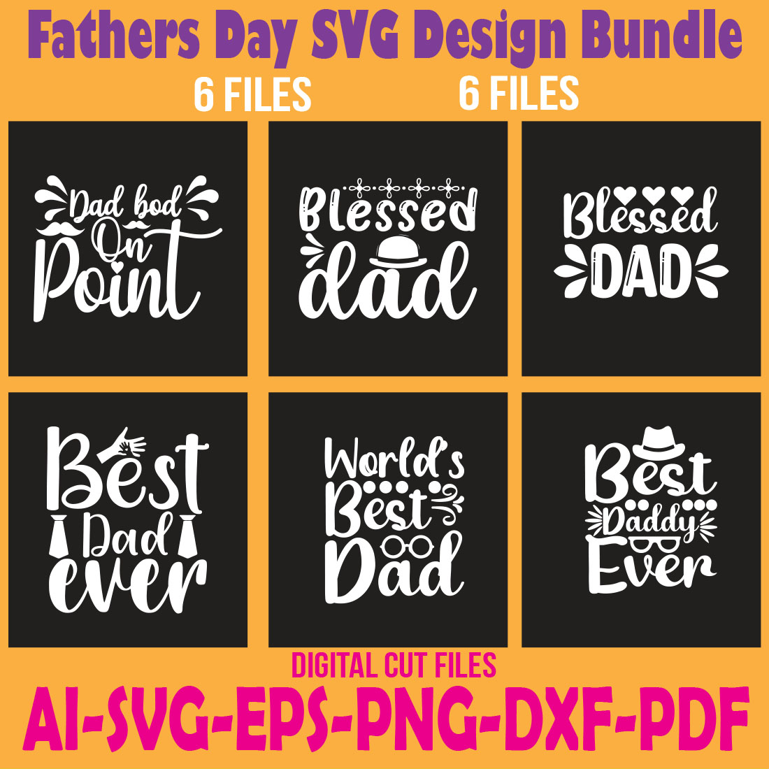 Fathers Day SVG Design Bundle cover image.