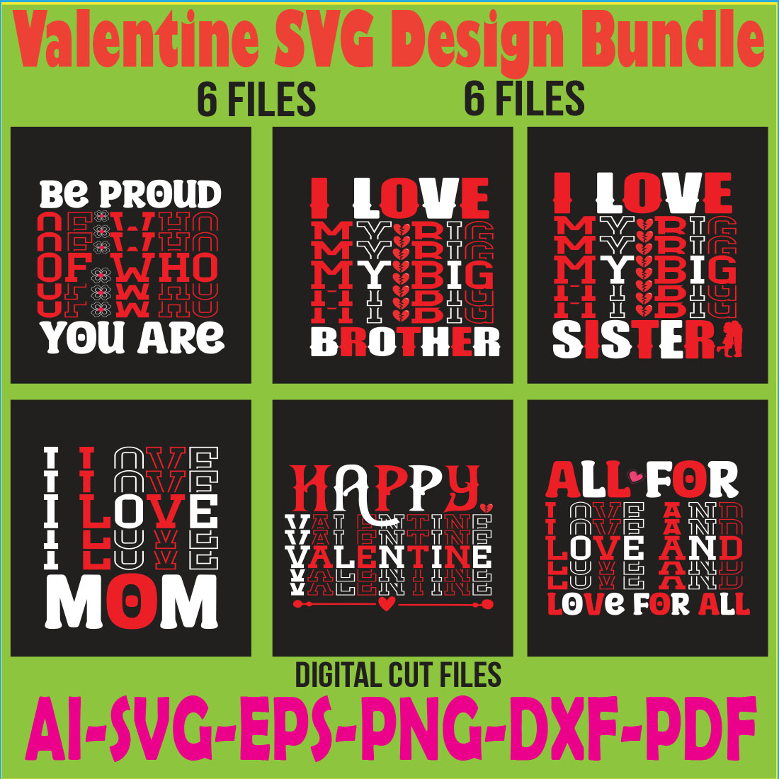 Valentine SVG Design Bundle cover image.