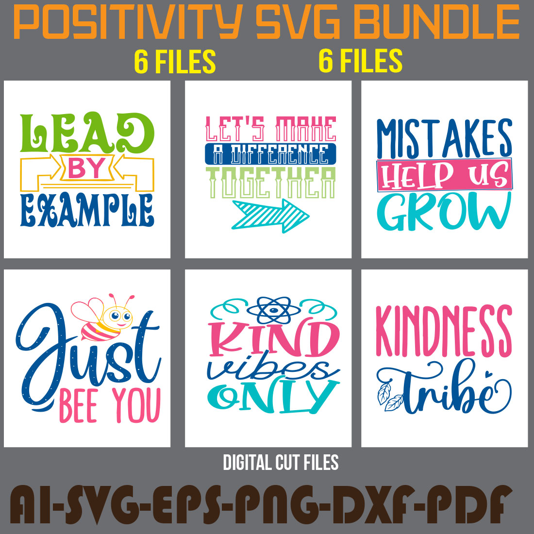 Positivity SVG Bundle cover image.