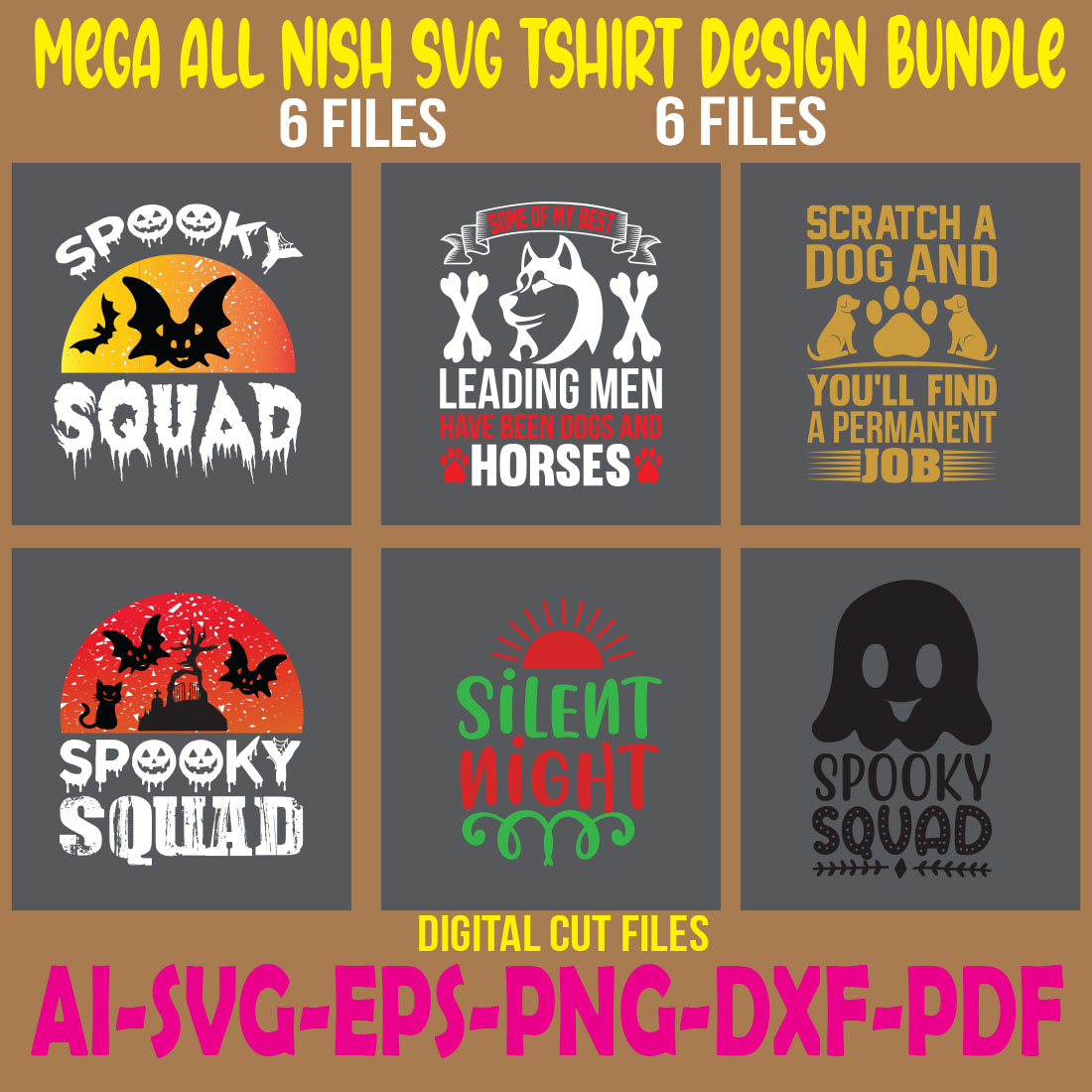 Mega All Nish SVG Tshirt Design Bundle cover image.