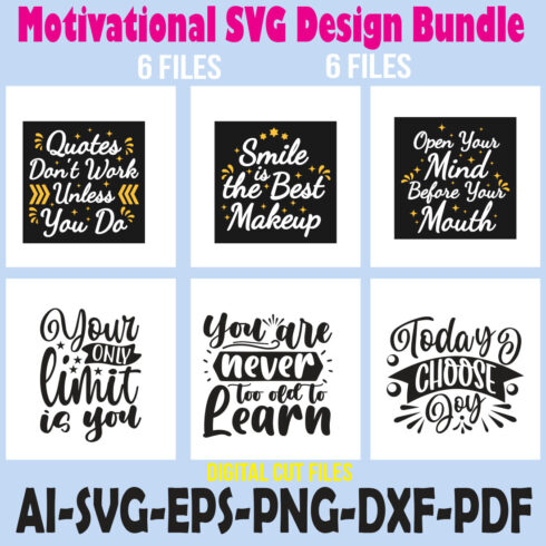 Motivational SVG Design Bundle cover image.