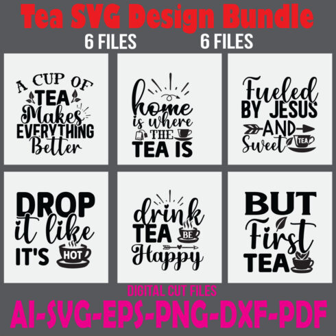 Tea SVG Design Bundle cover image.