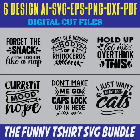 The Funny Tshirt SVG Bundle cover image.