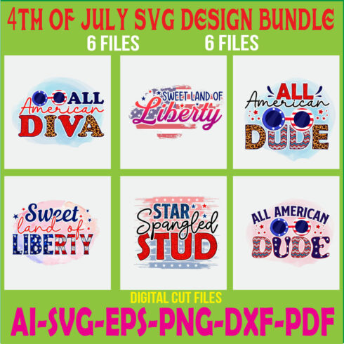 4th of July SVG Design Bundle cover image.