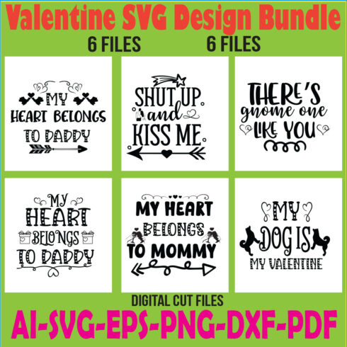 Valentine SVG Design Bundle cover image.