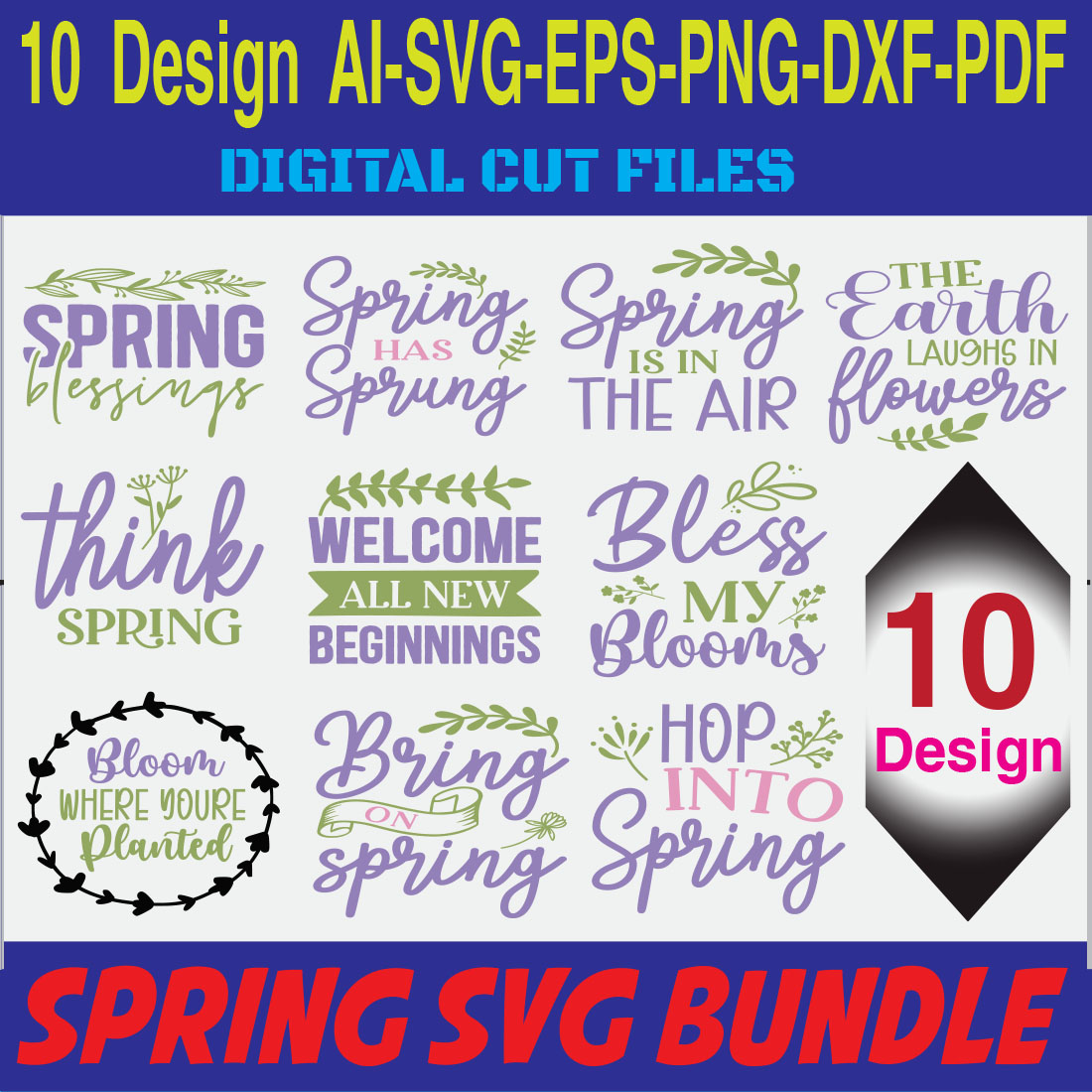 Spring SVG Bundle cover image.