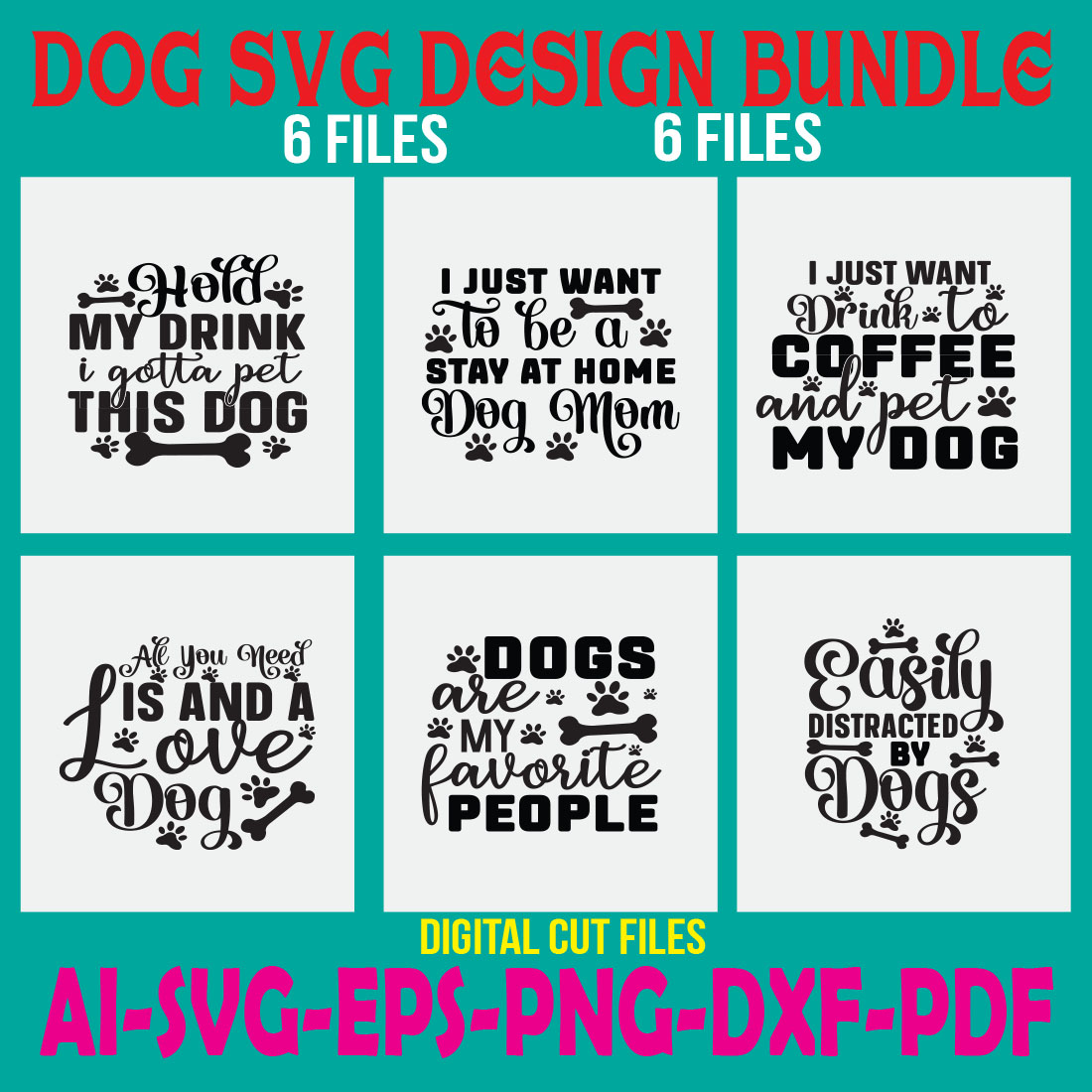 Dog SVG Design Bundle cover image.