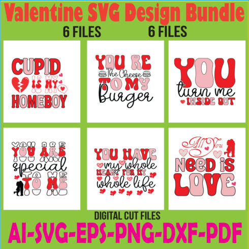 Valentine SVG Design Bundle cover image.