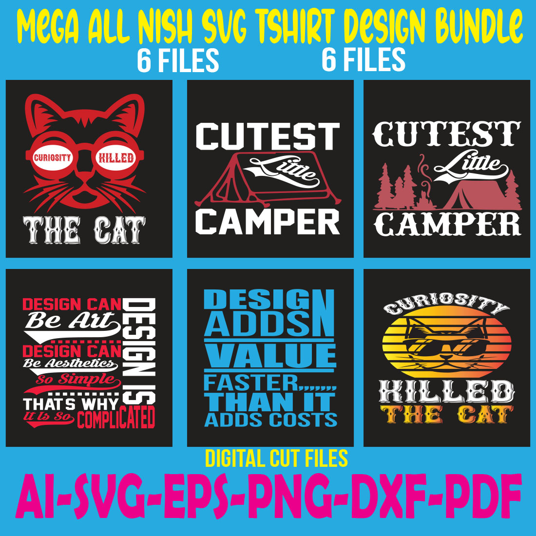 Mega All Nish SVG Tshirt Design Bundle cover image.