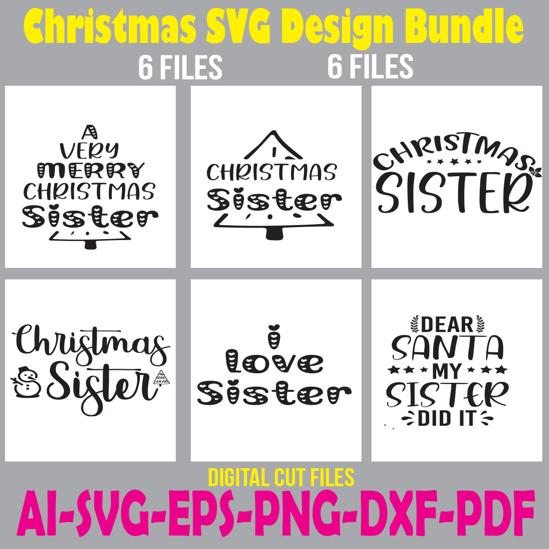 Christmas SVG Design Bundle cover image.