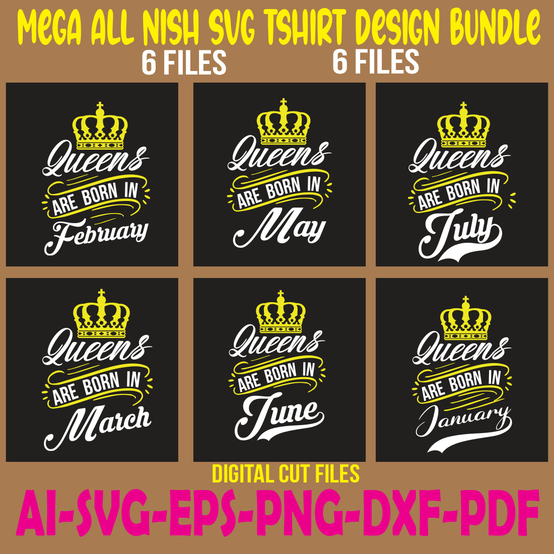 Mega All Nish SVG Tshirt Design Bundle cover image.