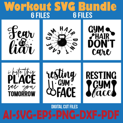 Workout SVG Bundle cover image.