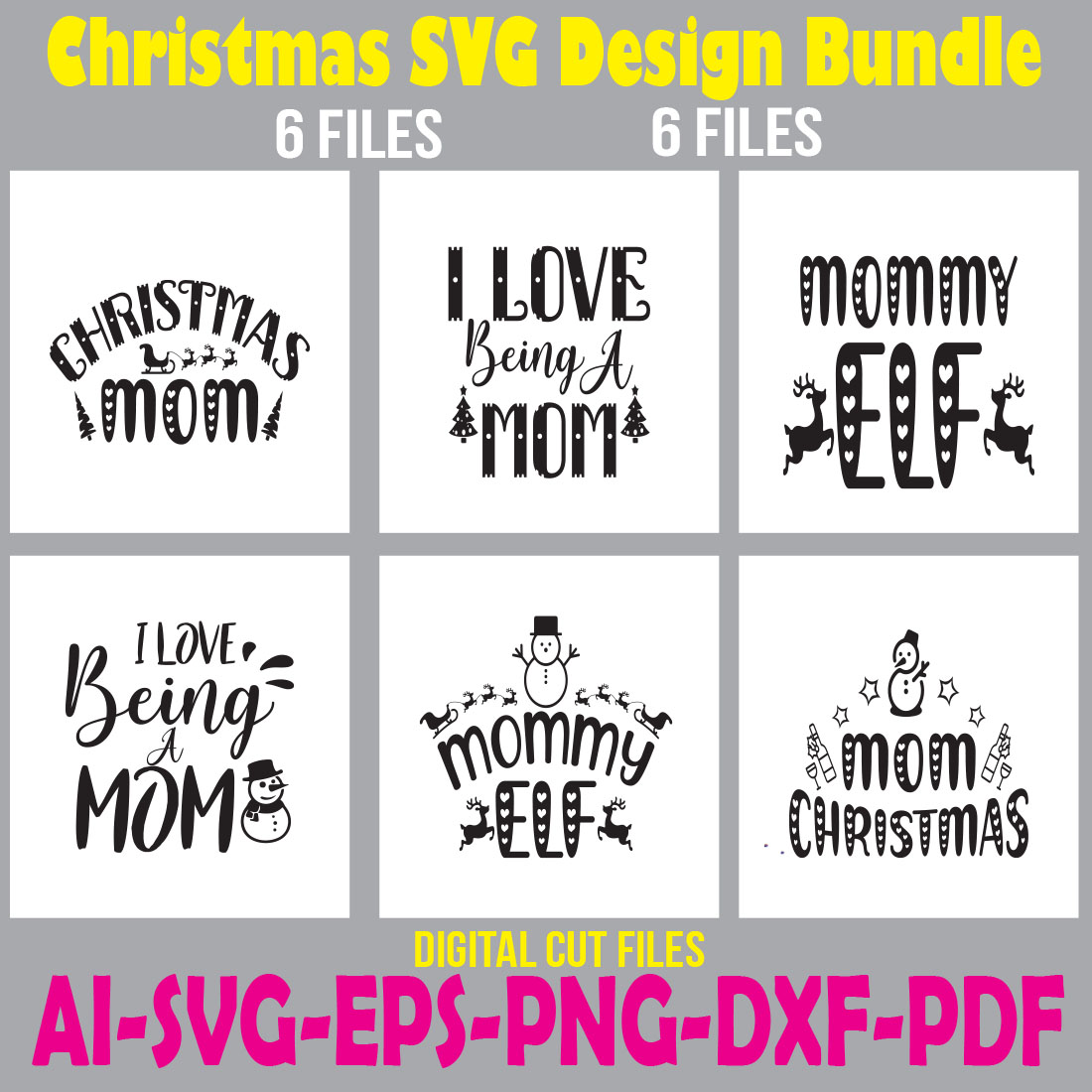 Christmas SVG Design Bundle cover image.